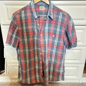 Faherty Red and Blue Casual Button Down Shirt